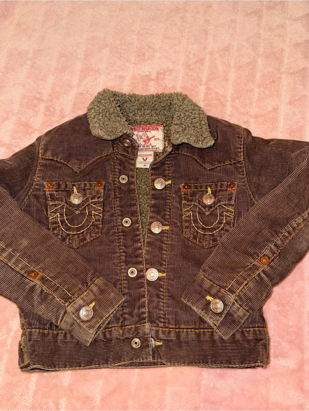 True Religion Kids Brown Corduroy Sherpa Jacket